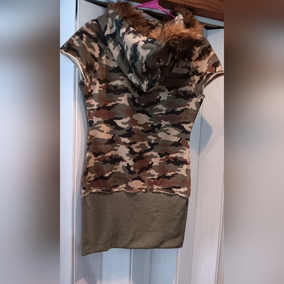 Zip-Up Camouflage Mini Dress (NWT) - Picture 5 of 6